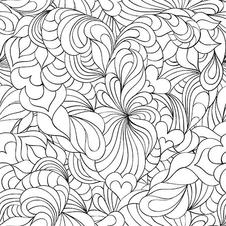 simsearch:400-08675806,k - Vector illustration of colorful  abstract seamless pattern.Coloring page for adult Foto de stock - Super Valor sin royalties y Suscripción, Código: 400-08432758