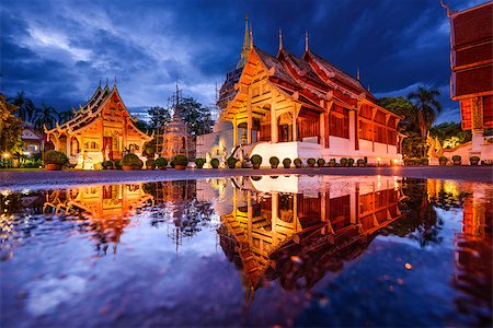 famous historical buildings of thailand - Wat Phra Singh in Chiang Mai, Thailand. Stock Photo - Budget Royalty-Free & Subscription, Code: 400-08432930
