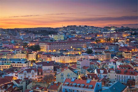 famous landmark in portugal lisbon - Image of Lisbon, Portugal during dramatic sunset. Stock Photo - Budget Royalty-Free & Subscription, Code: 400-08432980