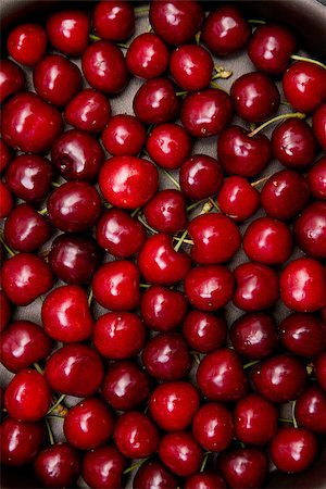 Top view of sweet red cherry texture Stock Photo - Budget Royalty-Free & Subscription, Code: 400-08433036
