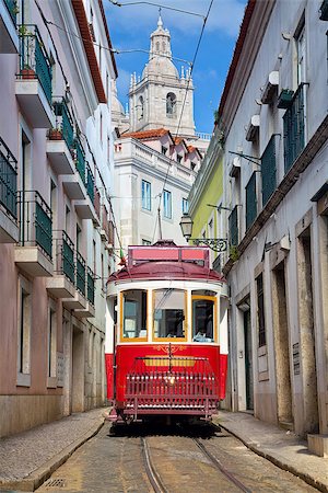 famous landmark in portugal lisbon - Image of street of Lisbon, Portugal with historical tram. Stock Photo - Budget Royalty-Free & Subscription, Code: 400-08433052