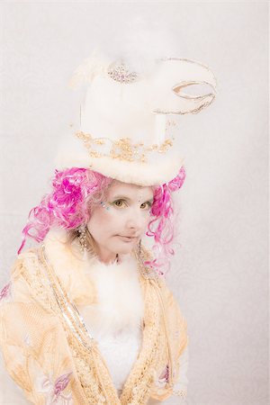 Surreal female circus style character with bird hat Fotografie stock - Microstock e Abbonamento, Codice: 400-08433273