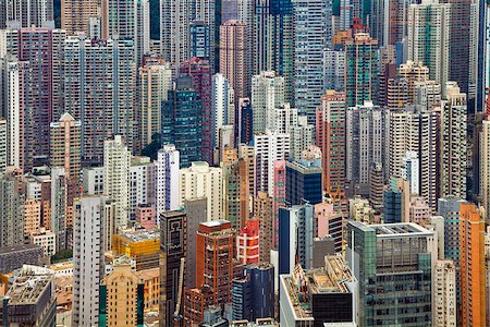 simsearch:400-08806222,k - Dense residential building in Hong Kong. Stock Photo - Budget Royalty-Free & Subscription, Code: 400-08433345