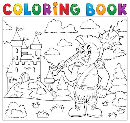 Coloring book orc theme 2 - eps10 vector illustration. Foto de stock - Super Valor sin royalties y Suscripción, Código: 400-08433772