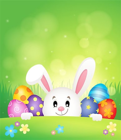 simsearch:400-09098381,k - Easter eggs and lurking bunny theme 1 - eps10 vector illustration. Stock Photo - Budget Royalty-Free & Subscription, Code: 400-08433786