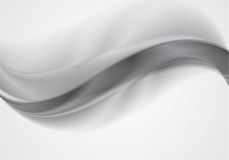 simsearch:400-08291134,k - Grey silver smooth waves abstract background. Vector design Stock Photo - Budget Royalty-Free & Subscription, Code: 400-08494130