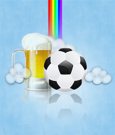 Mug of beer and soccer (football) ball on abstract background. Foto de stock - Super Valor sin royalties y Suscripción, Código: 400-08494177