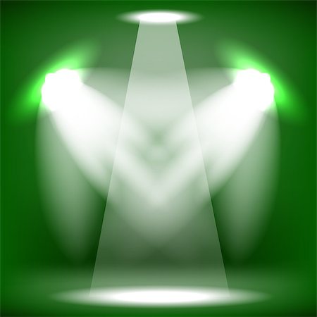simsearch:400-08730132,k - Spotlights Isolated on Green Background. Stage Spotlight Background Photographie de stock - Aubaine LD & Abonnement, Code: 400-08494478