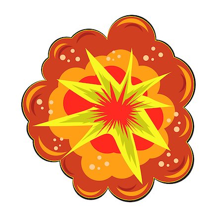 simsearch:400-04231682,k - Explode Flash, Cartoon Explosion Effect with Smoke. Bomb Comic. Star Explosion with Particles Isolated on White Background Photographie de stock - Aubaine LD & Abonnement, Code: 400-08494479