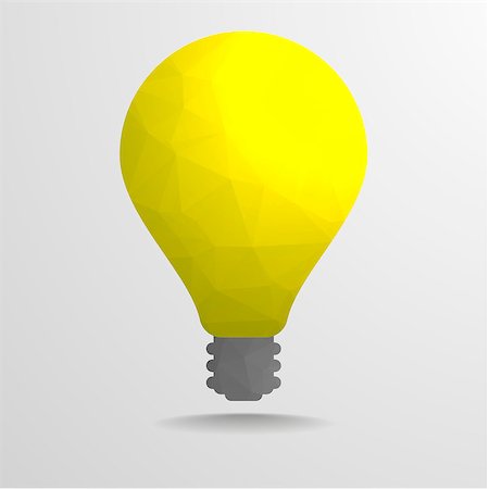 simsearch:400-07578321,k - detailed illustration of polygonal lightbulb, eps10 vector Stock Photo - Budget Royalty-Free & Subscription, Code: 400-08494512