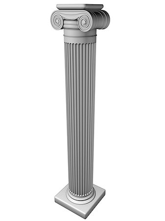 Ancient Ionic column isolated on white background. Fotografie stock - Microstock e Abbonamento, Codice: 400-08494527