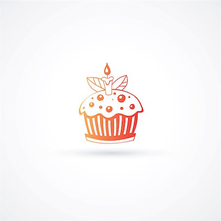 Birthday cake web icon, vector illustration Stock Photo - Budget Royalty-Free & Subscription, Code: 400-08494650