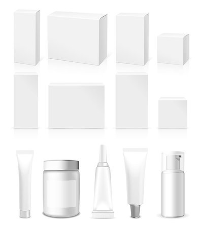Realistic Tubes, Jar And Package. Packing White Cosmetics And Medicines Isolated On White Background. You Can Use It For Tube Of Creams, Medication, Chemical, Gel,  Ointments Or Any Other Product Foto de stock - Royalty-Free Super Valor e Assinatura, Número: 400-08494969