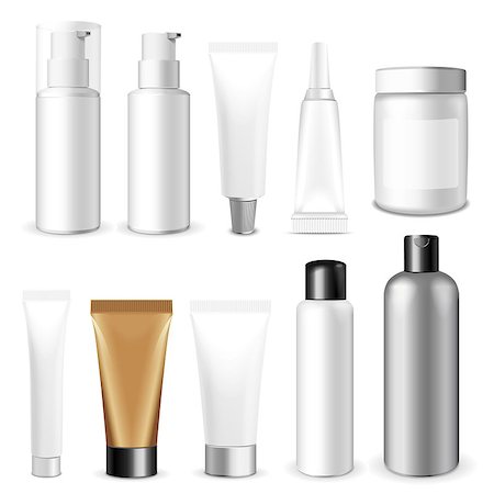 plastic bottle vector - Make up. Tube of cream or gel white plastic product. Container, product and packaging. White background. Stock Photo - Budget Royalty-Free & Subscription, Code: 400-08494978