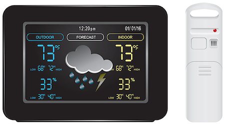 simsearch:400-04789714,k - The color display and sensor for weather station forecast. Stock Photo - Budget Royalty-Free & Subscription, Code: 400-08495297