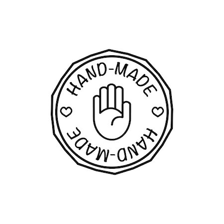 Vector hand-made badge rendy modern style black and white Stock Photo - Budget Royalty-Free & Subscription, Code: 400-08495418