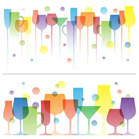 simsearch:400-08035611,k - Abstract colorful illustration of wine drink glasses. Vector logo template. Concept for bar menu, alcohol design Stock Photo - Budget Royalty-Free & Subscription, Code: 400-08495412