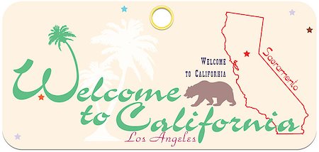 sacramento - Welcome to California, the label with the symbols of the State of California. Photographie de stock - Aubaine LD & Abonnement, Code: 400-08495451