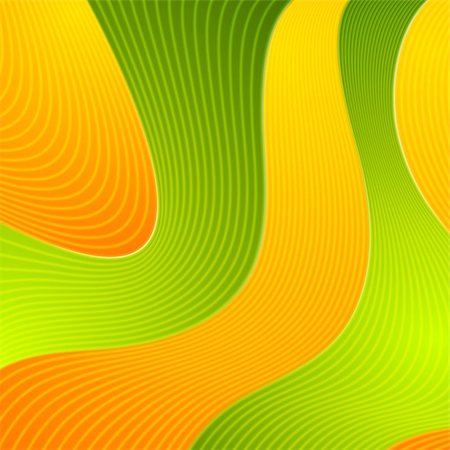 simsearch:400-08978821,k - Orange and green wavy abstract design. Vector graphic background Foto de stock - Super Valor sin royalties y Suscripción, Código: 400-08495689