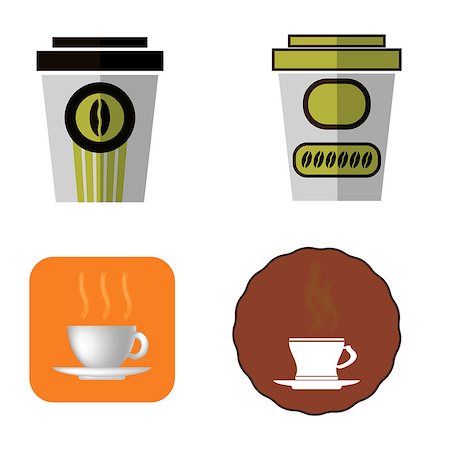 simsearch:400-06072755,k - Cup of Coffee Icons Isolated on White Background Foto de stock - Super Valor sin royalties y Suscripción, Código: 400-08495785