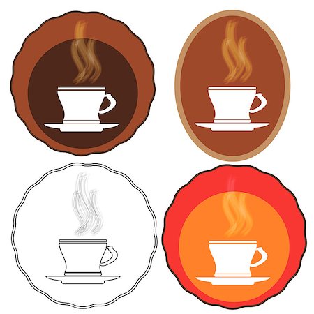 simsearch:400-05336522,k - Cup of Coffee Icons Isolated on White Background Stock Photo - Budget Royalty-Free & Subscription, Code: 400-08495783