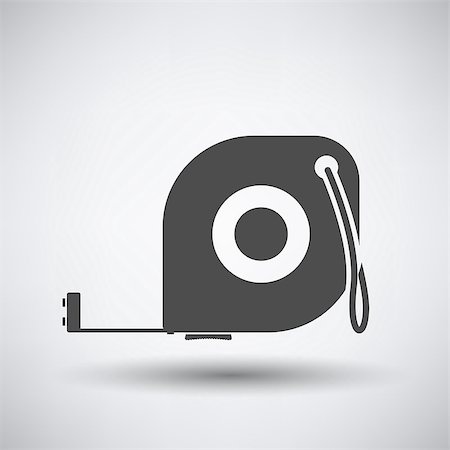 simsearch:400-07919463,k - Constriction tape measure icon on gray background with round shadow. Vector illustration. Stock Photo - Budget Royalty-Free & Subscription, Code: 400-08495922