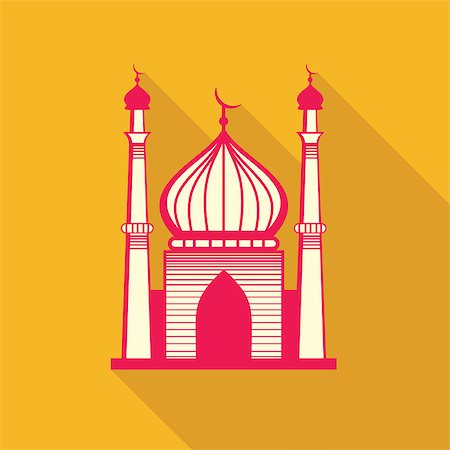 Mosque icon on yellow background Stock Photo - Budget Royalty-Free & Subscription, Code: 400-08495976