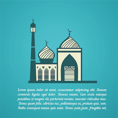 Stylized mosque. Vector illustration Stock Photo - Budget Royalty-Free & Subscription, Code: 400-08495977