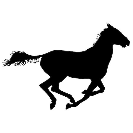 simsearch:400-07316355,k - silhouette of black mustang horse vector illustration Stock Photo - Budget Royalty-Free & Subscription, Code: 400-08496052