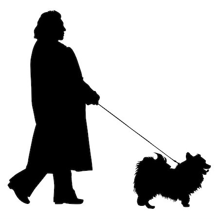 simsearch:400-09081887,k - Silhouette of people and dog. Vector illustration. Fotografie stock - Microstock e Abbonamento, Codice: 400-08496061