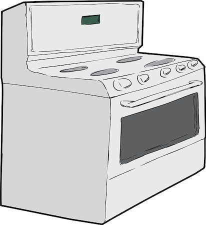 simsearch:400-08528929,k - Hand drawn sketch of generic isolated white induction stove Foto de stock - Royalty-Free Super Valor e Assinatura, Número: 400-08496272