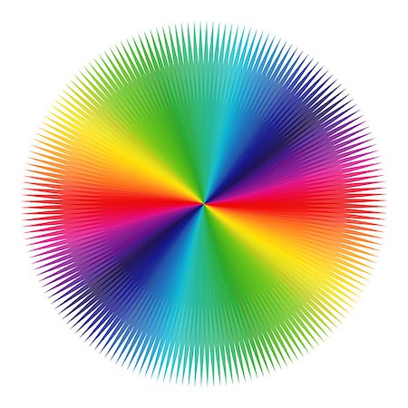 simsearch:400-08403707,k - Abstract variegated pattern with colored radial symmetrical beams of visible spectrum on a white background, vector illustration Foto de stock - Royalty-Free Super Valor e Assinatura, Número: 400-08496292