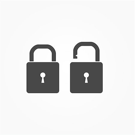 Lock icons: open and closed vector sign Photographie de stock - Aubaine LD & Abonnement, Code: 400-08496347