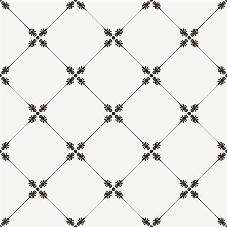 extezy (artist) - Vector seamless tile pattern. Modern stylish texture. Geometric with dotted rhombus in vintage floral style Stock Photo - Budget Royalty-Free & Subscription, Code: 400-08496546