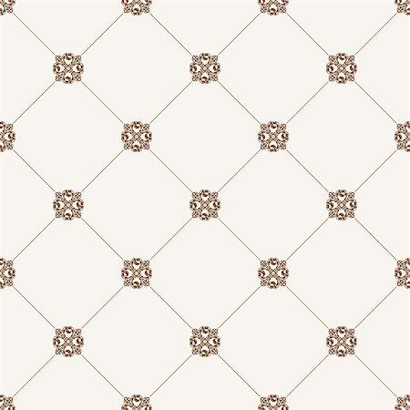 extezy (artist) - Vector seamless tile pattern. Modern stylish texture. Geometric with dotted rhombus in vintage floral style Stock Photo - Budget Royalty-Free & Subscription, Code: 400-08496550