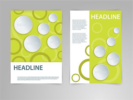 simsearch:400-08317316,k - Abstract vector flyer, poster, magazine cover template in size A4. Eco, bio, natural, green, organic front page and back page background.to use and edit. Stock Photo - Budget Royalty-Free & Subscription, Code: 400-08496698