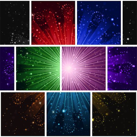 simsearch:400-08553045,k - Seamless holiday background with fireworks of various colors and shapes. Pattern for web design, split into separate parts. Eps10, contains transparencies. Vector Foto de stock - Super Valor sin royalties y Suscripción, Código: 400-08496783