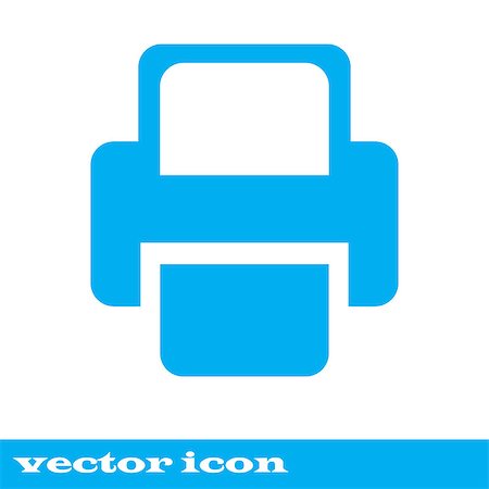 simsearch:400-09171101,k - Printer Vector icon. blue icon. Foto de stock - Super Valor sin royalties y Suscripción, Código: 400-08496897