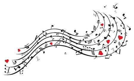 simsearch:400-07407615,k - vector illustration of musical notes with hearts Fotografie stock - Microstock e Abbonamento, Codice: 400-08497006