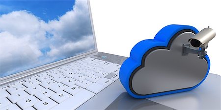 simsearch:400-04973534,k - 3D Render of Cloud Drive Icon on computer Stock Photo - Budget Royalty-Free & Subscription, Code: 400-08497096