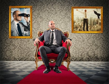 simsearch:400-08812456,k - Successful businessman sitting on a royal armchair Stock Photo - Budget Royalty-Free & Subscription, Code: 400-08497240