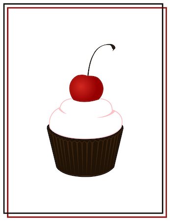 background with cake with big red cherry Stock Photo - Budget Royalty-Free & Subscription, Code: 400-08497473