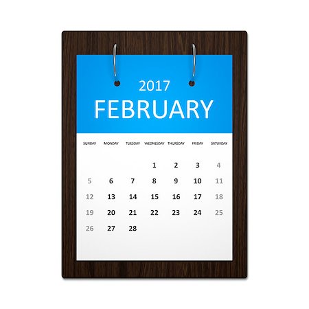 An image of a stylish calendar for event planning 2017 february Stock Photo - Budget Royalty-Free & Subscription, Code: 400-08497501