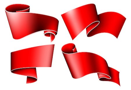 simsearch:400-08260320,k - Collection of 3 red ribbon. Vector illustration Photographie de stock - Aubaine LD & Abonnement, Code: 400-08497894