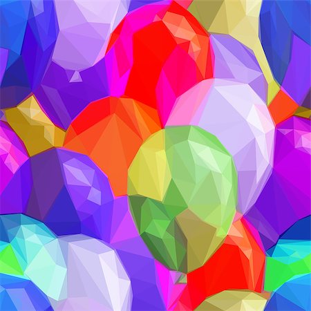 simsearch:400-08502597,k - Balloons Low Poly Pattern, Colorful Background. Vector Photographie de stock - Aubaine LD & Abonnement, Code: 400-08497918