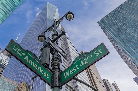Street sign at an intersection in New York City, America Stockbilder - Microstock & Abonnement, Bildnummer: 400-08498010