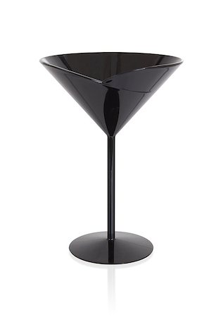simsearch:400-08373093,k - Black cocktail glass, isolated on a white background Foto de stock - Royalty-Free Super Valor e Assinatura, Número: 400-08498291
