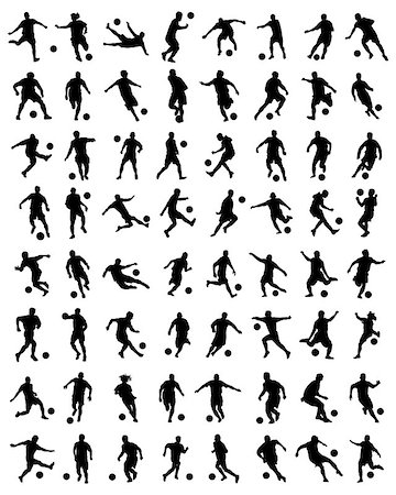 simsearch:400-04809582,k - Black silhouettes of football players, vector Stock Photo - Budget Royalty-Free & Subscription, Code: 400-08498381