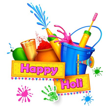 simsearch:400-08833647,k - illustration of spalsh with Holi object coming out from bucket Photographie de stock - Aubaine LD & Abonnement, Code: 400-08498451