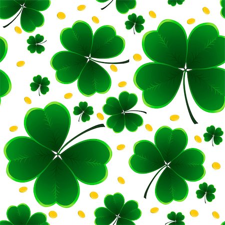 simsearch:400-05885156,k - Saint Patricks day background. Clover vector background. Stock Photo - Budget Royalty-Free & Subscription, Code: 400-08498591